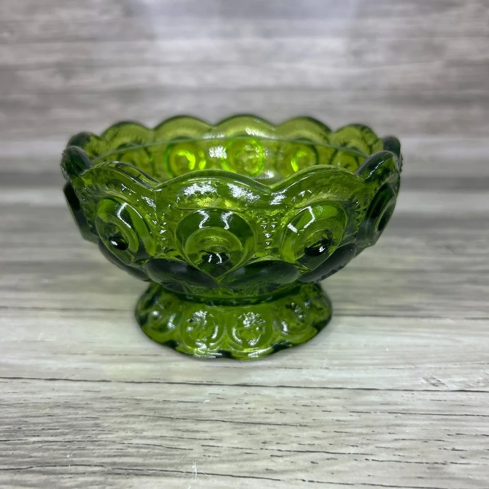L. E. Smith Emerald Green Moon and Stars‎ Fairy Light Bottom ONLY Vintage Base